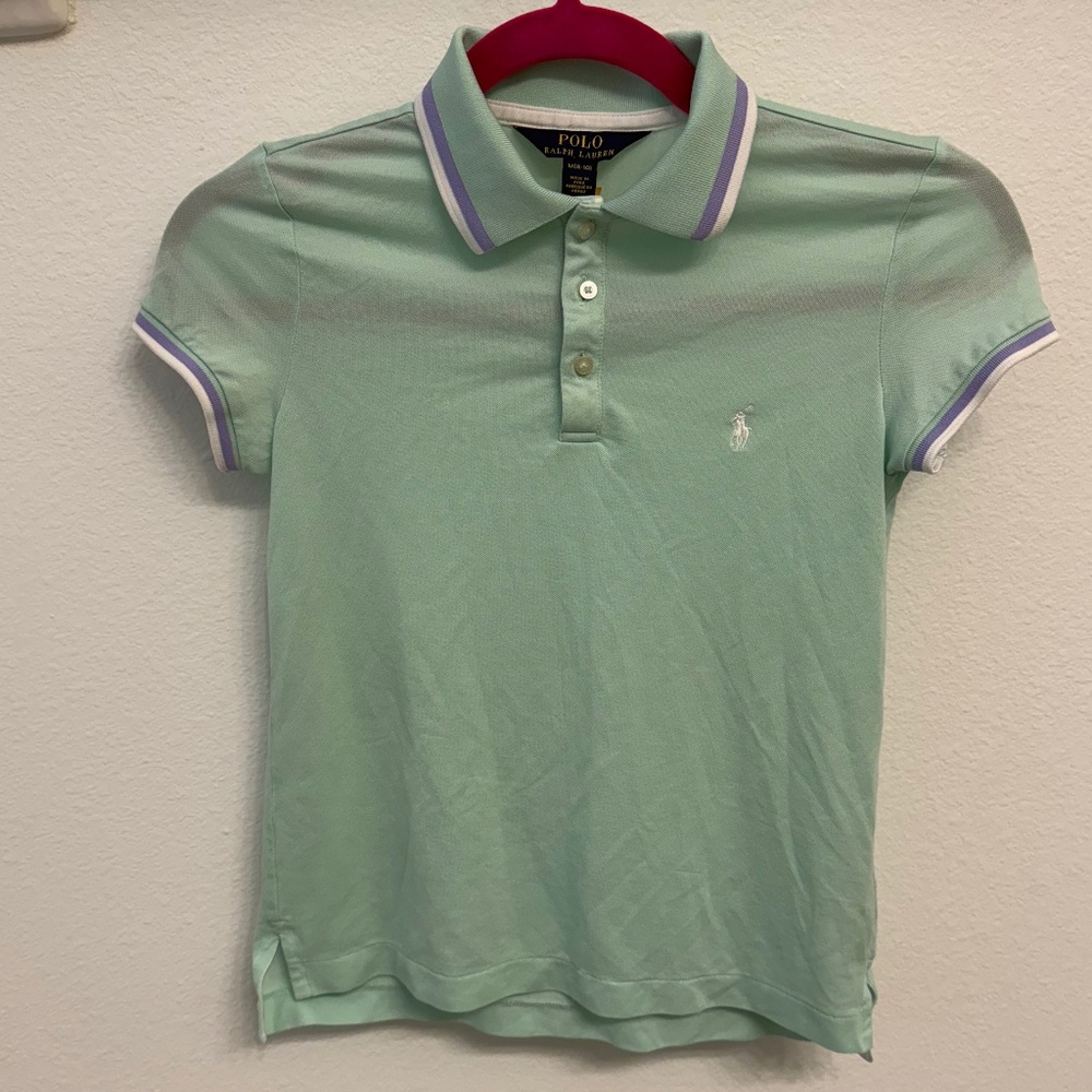 Polo Ralph Lauren  Mint Green and Light Purple Polo Top